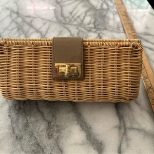 J Crew Wicker clutch